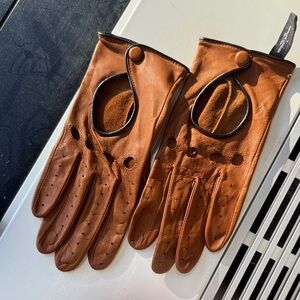 Brown Leather Driving Gloves